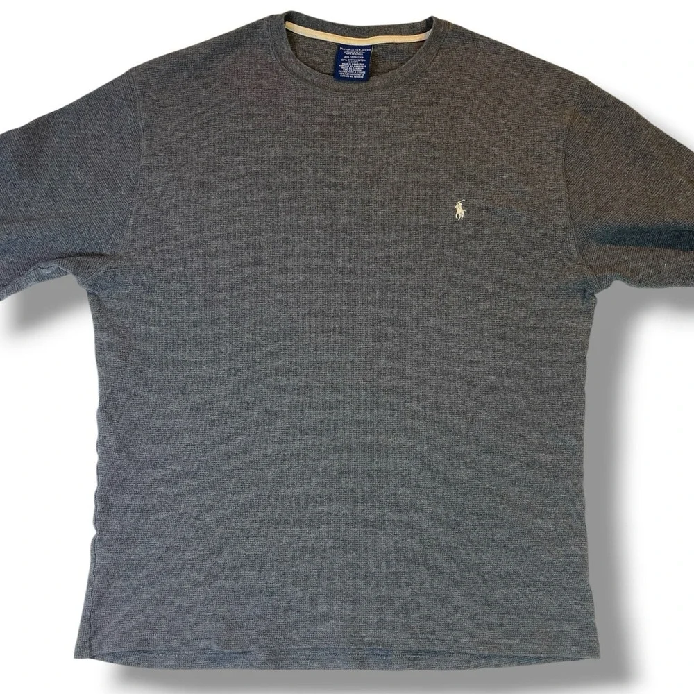 Polo Ralph Lauren Sleepwear Men's Waffle Knit Grey Large Cotton Shirt 2XL *Read*